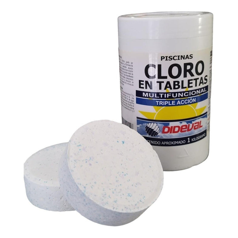 Cloro Triple Acción Para Piscina 1kg Dideval