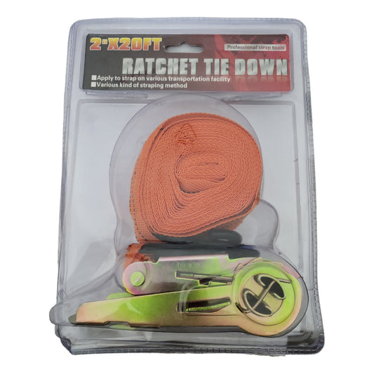Eslinga De Amarre 2 X 20ft Ratchet Tie Down 6 Metros