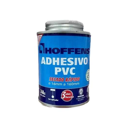 Adhesivo Pvc 240 Cc Secado Rapido Hoffens Con Aplicador