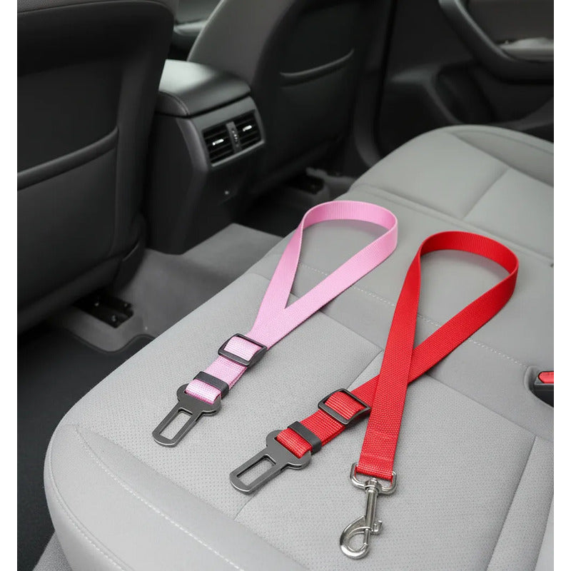 Cinturón De Seguridad Para Mascotas En Auto Arnes Oferta 2x1 Rosa Única