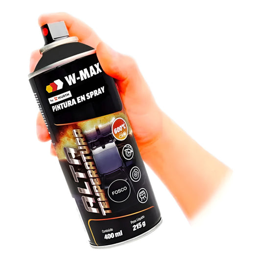 Pintura Spray Alta Temperatura Wmax Wurth 600° Negro Mate