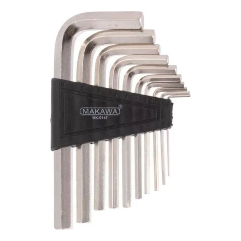 Juego Llave Allen 8 Piezas Cromada Makawa