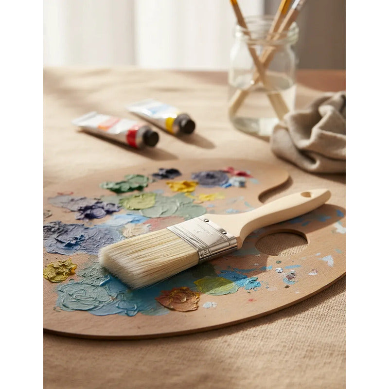 Brocha Para Pintar 2  Pulgadas Mango De Madera Oferta 2x1 Crema