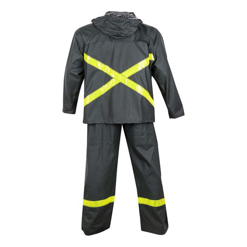 Traje Para Lluvia Impermeable Pu Con Cinta Reflectante