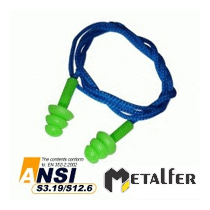 Tapon Auditivo Reut. C/ Cordon  (100 Pares)