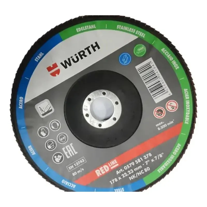 Disco Traslapado 7 Pulgadas Gr. 80 Wurth Azul