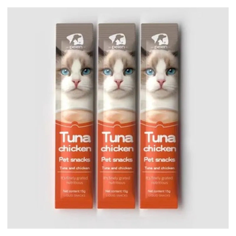 Snack, Golosinas, Comida Húmeda Gatos Atún Salmón Pollo 3 Un