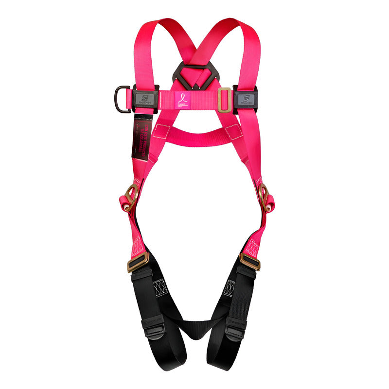 Arnés Completo Color Rosa +  Cabo De Vida Acero Escala