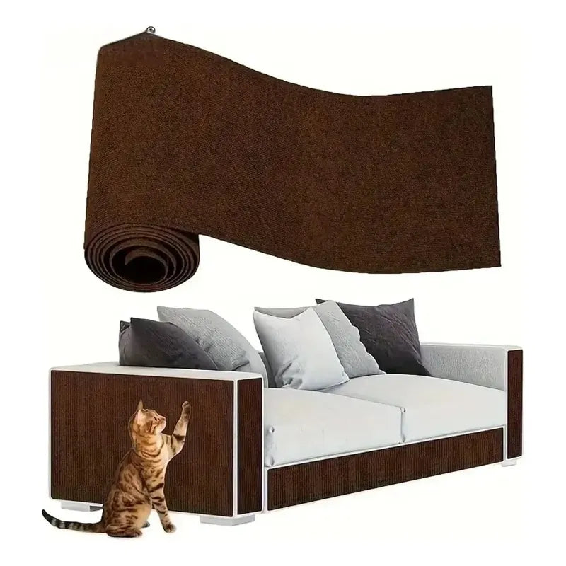 Protector De Sofá Adhesivo Rascador Gatos 30 X100 Oferta 2x1 Marrón