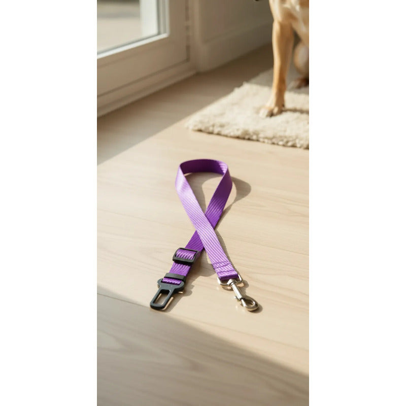 Cinturón De Seguridad Para Mascotas En Auto Arnes Oferta 2x1 Violeta Única