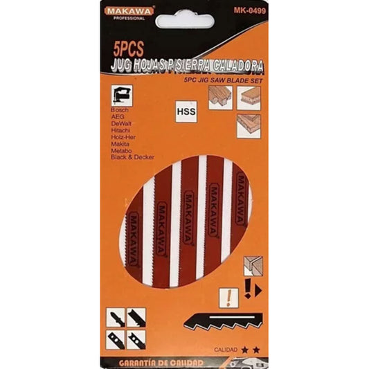 Set Juego Hojas Para Sierra Caladora 5 Piezas Tipo U