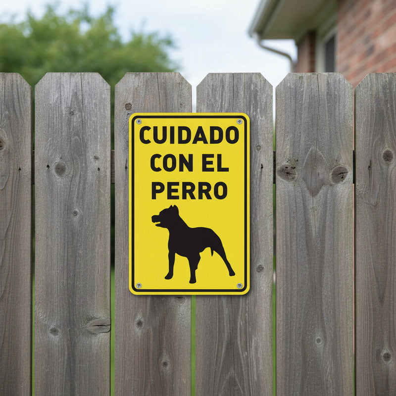 Letrero Advertencia Señaletica Perro Peligro Cuidado 18x25cm Letrero