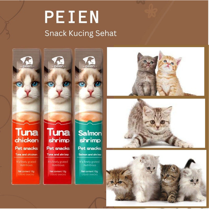 Caja Snack, Comida Húmeda Para Gatos Atún Salmón Pollo 45 Un