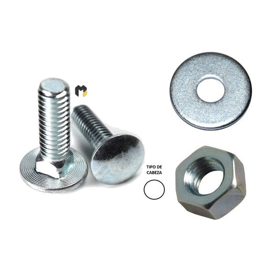 Pack Perno Coche 1/4x2 + Tuerca + Golilla Clbra (100 Un)