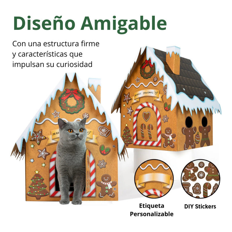 Casa Rascador Multiuso Gingerbread House Marrón