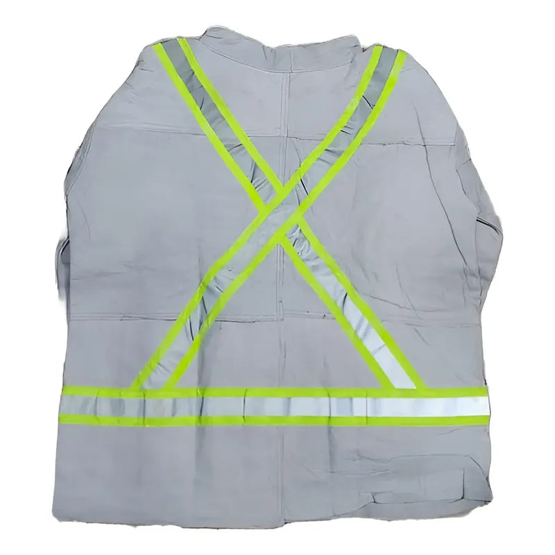 Chaqueta  Para  Soldador De Cuero Kp C/reflectante Gris Xl