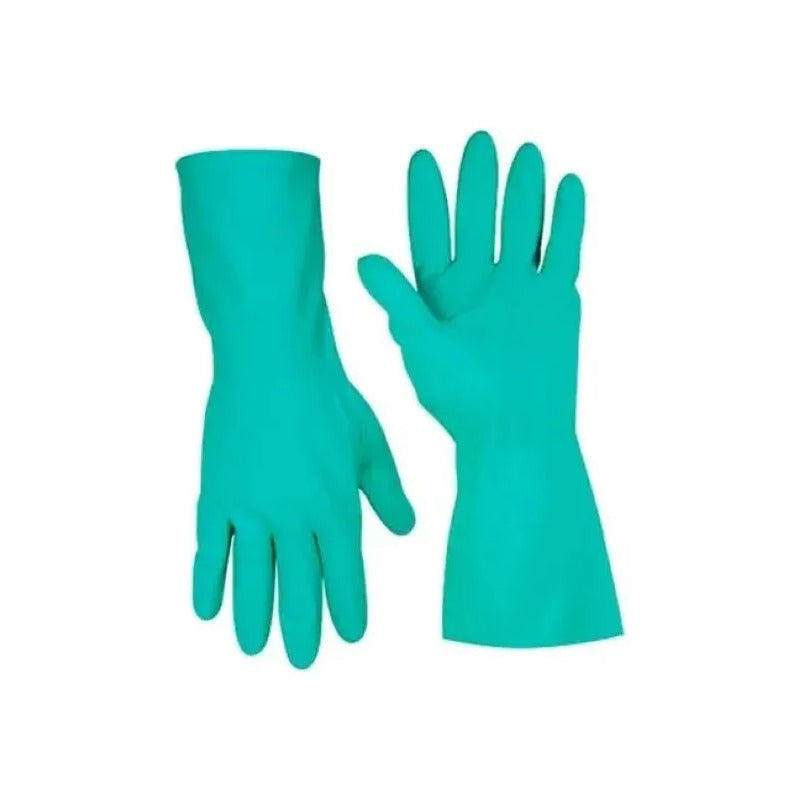 Guantes De Nitrilo Flocados Verde Claros Talla 8