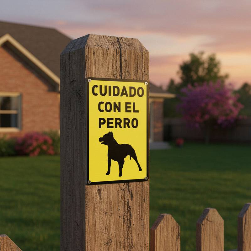 Letrero Advertencia Señaletica Perro Peligro Cuidado 18x25cm Letrero