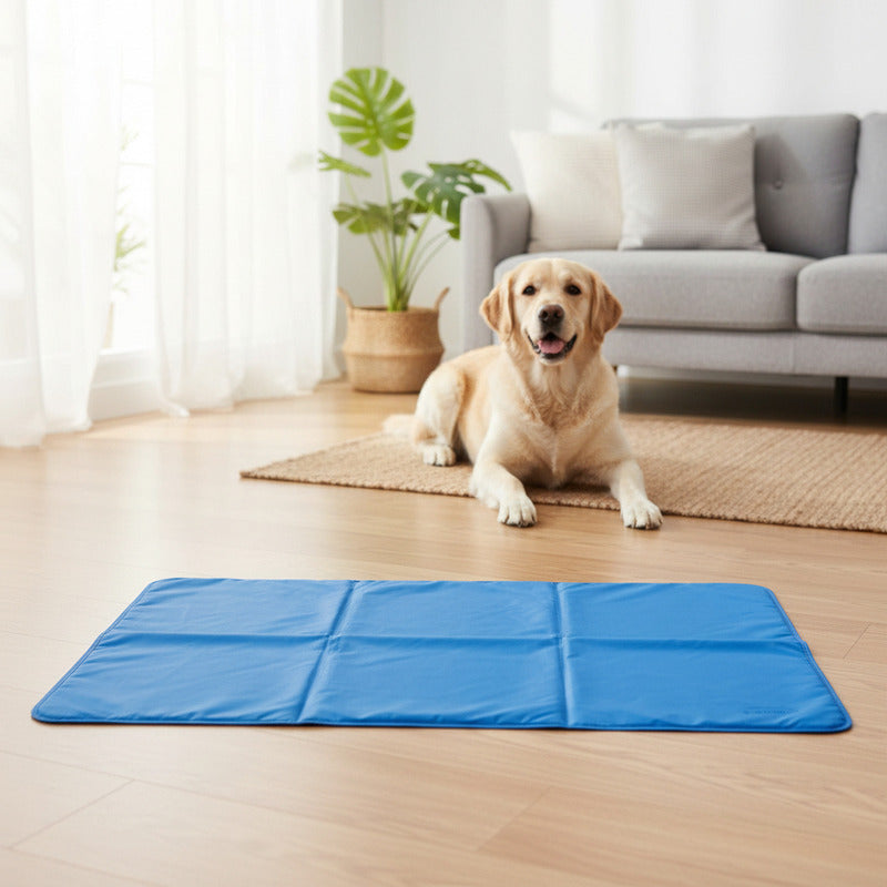 Sabanilla Refrescante Para Perros 90x50 Cm Azul Oscuro Azul Refrescante