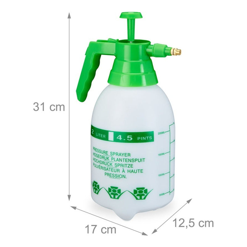Fumigador Pulverizador Rociador 2 Litros Bomba Manual Blanco Blanco