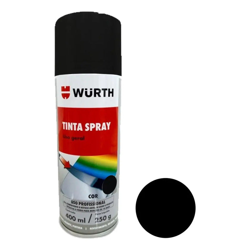 Pintura En Spray 400ml Wurth Color Negro