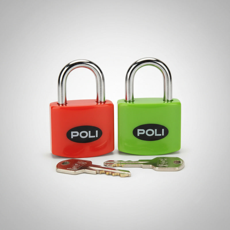 Pack 2 Candado Poli Pop 25mm Colores Varios