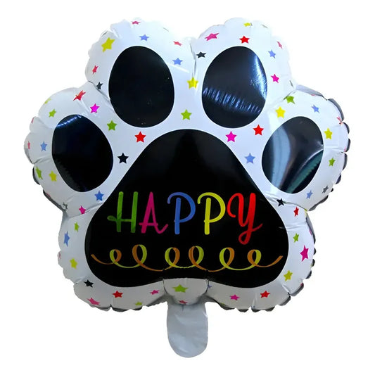 Globo De Cumpleaños Para Mascota Modelo Patita Color Blanco