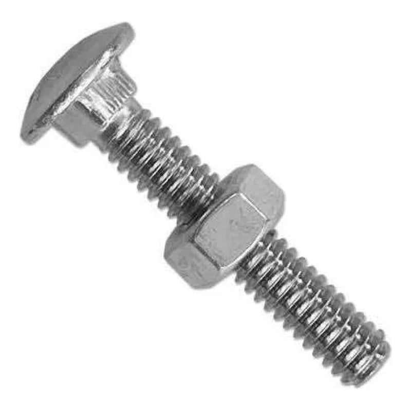 Pack Perno Coche 5/16  X 2  1/2  + Tuerca 5/16 Zn (100 Unid)