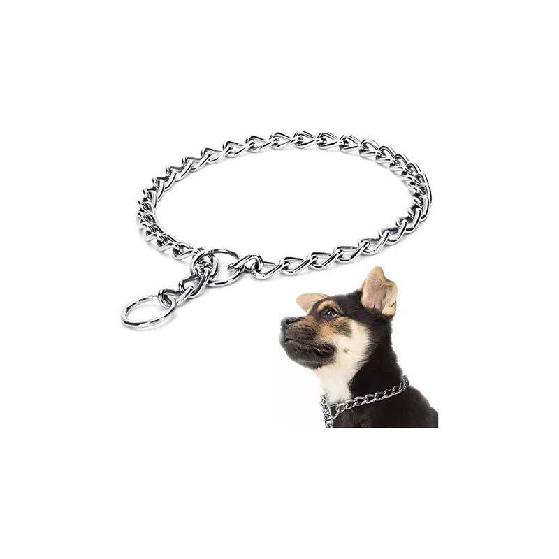 Collar De Adiestramiento Canino Color Cromo Tamaño Del Collar 4mm X 65cm