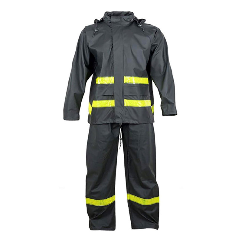 Traje Para Lluvia Impermeable Pu Con Cinta Reflectante