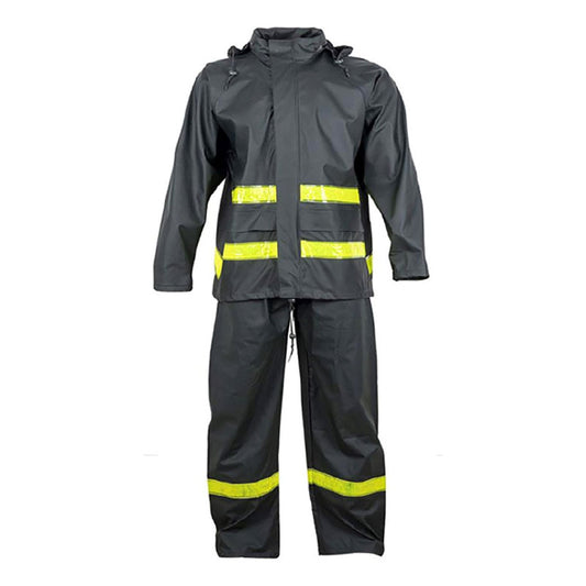 Traje Para Lluvia Impermeable Pu Con Cinta Reflectante