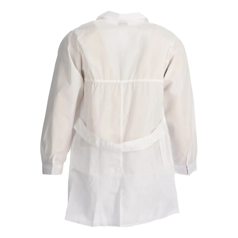 Cotona Poplin Blanca Gruesa Delantal Laboratorio Hombre. Blanco M