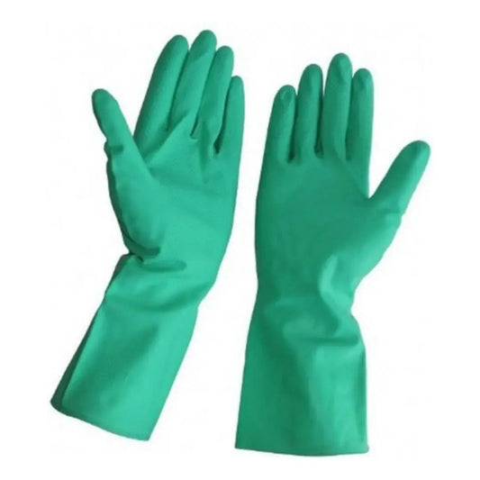 Guantes De Nitrilo Flocados Antideslizantes Metalfer Spa Verdes Verde