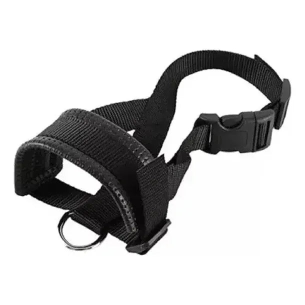 Bozal Para Perro Acolchado Suave Con Correa Ajustable Negro-variado Talla M