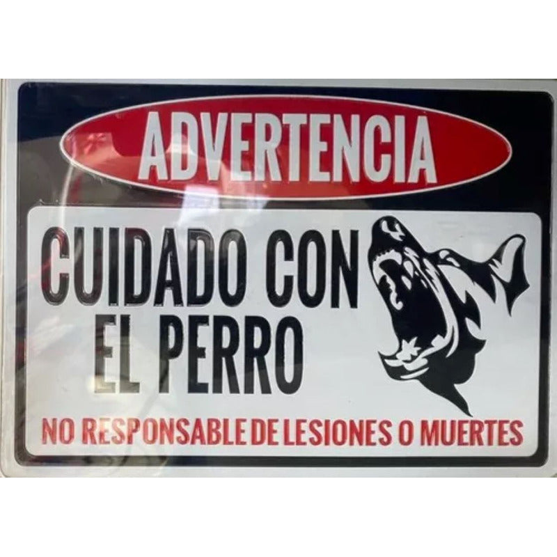 Señaletica Advertencia Perro Letrero Peligro Cuidado 18x25cm