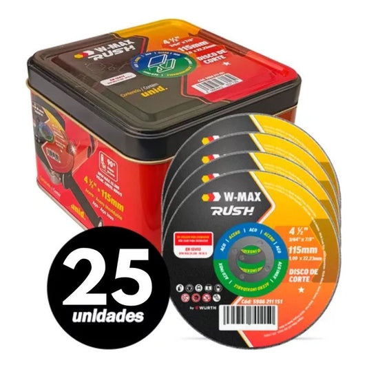 Disco Corte Inox/metal Wurth 4 1/2 Pack De 25 Unidades