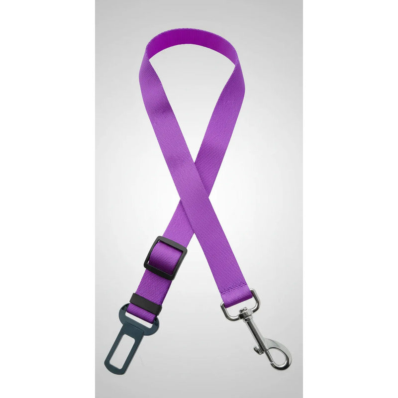 Cinturón De Seguridad Para Mascotas En Auto Arnes Oferta 2x1 Violeta Única