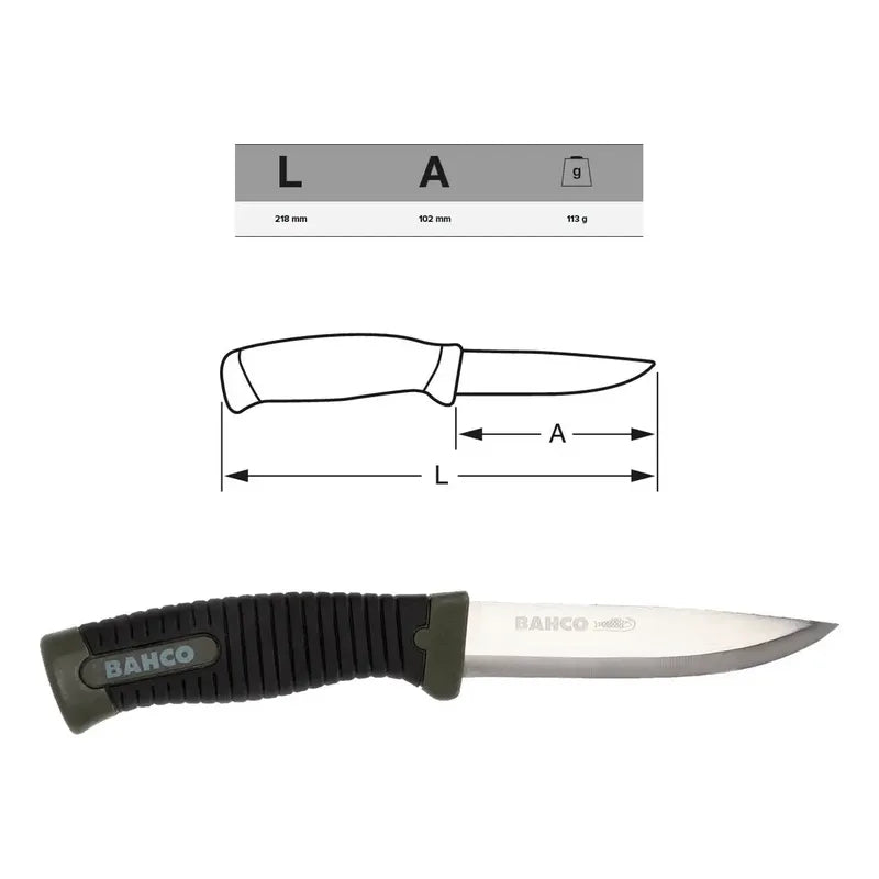 Cuchillo Bahco  Laplander  Con Funda Color Verde Oscuro Verde Oscuro