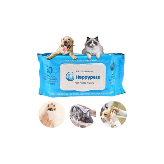 Toallitas Humedas Happy Pets 50un Perros Y Gatos