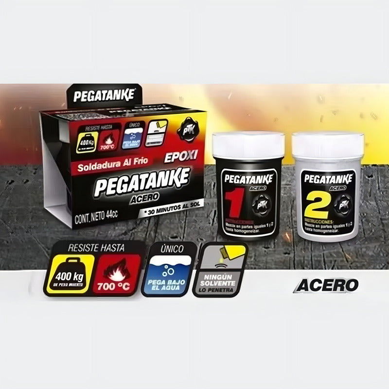 Pegamento Líquido Pegatanke Epoxy Acero Reparación Metales