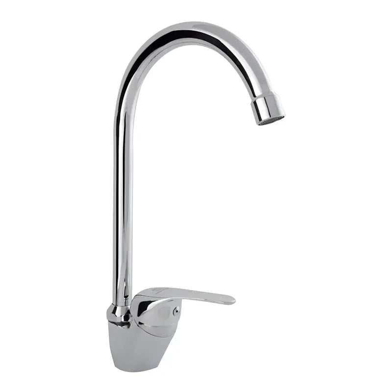 Llave Monomando Lavaplatos Hoffens Acabado Brillante Plateado Brillante