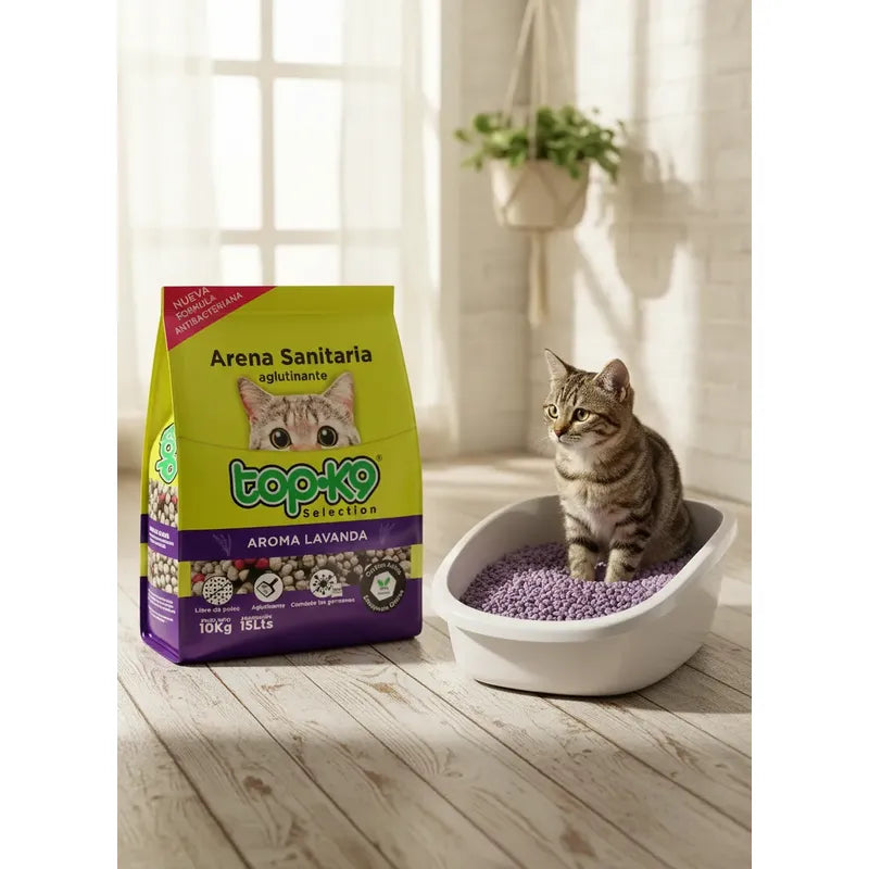 Arena Sanitaria Aglutinante Top-k9 De 10kg Oferta 2x1