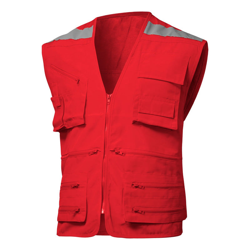 Chaleco Geologo Poplin Rojo