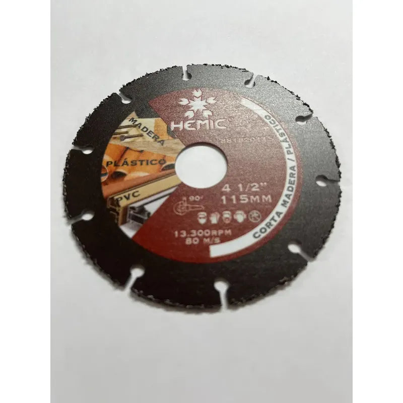 Disco Corta Madera/plastico 115mm Hemic Bordó Negro