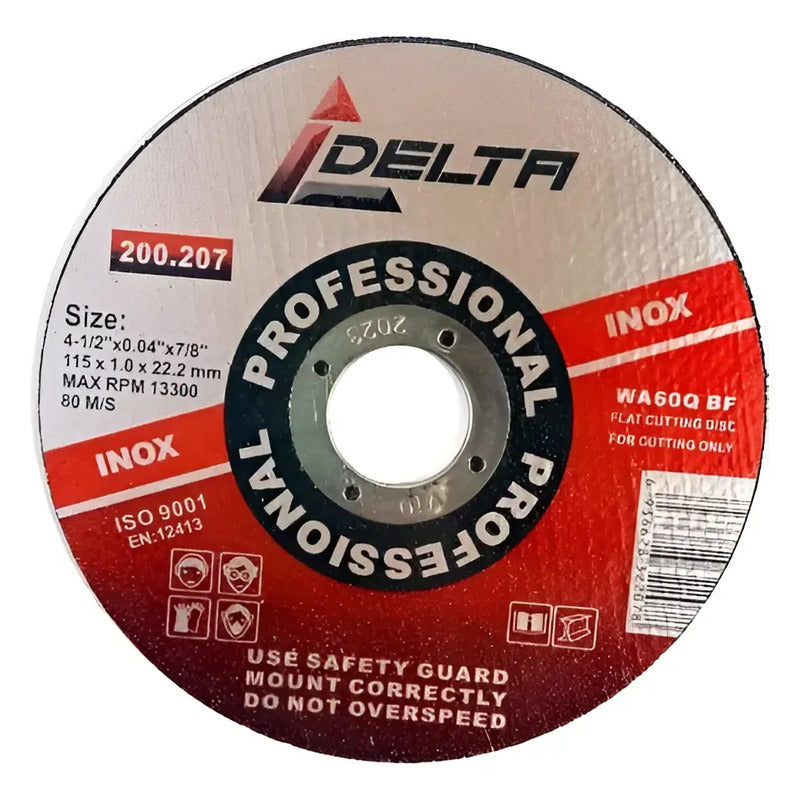 Discos De Corte Inox 4 1/2  X 1mm Delta Flex  Marca Delta