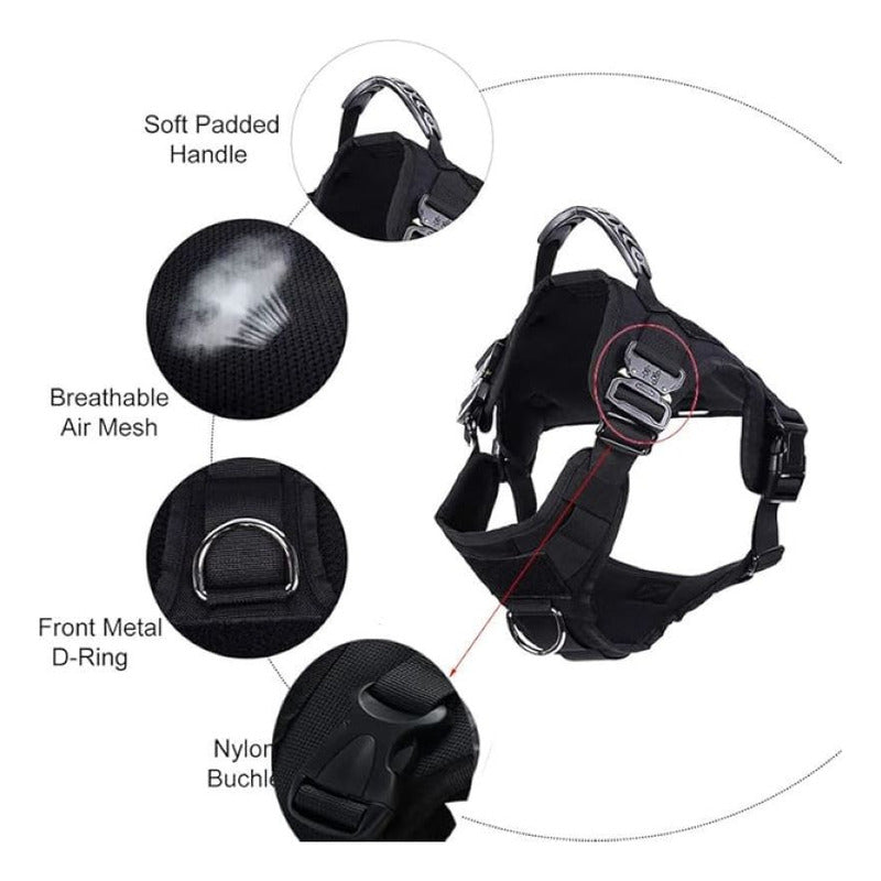 Arnés Táctico Para Perro, Ajustable, Chaleco Militar Talla L