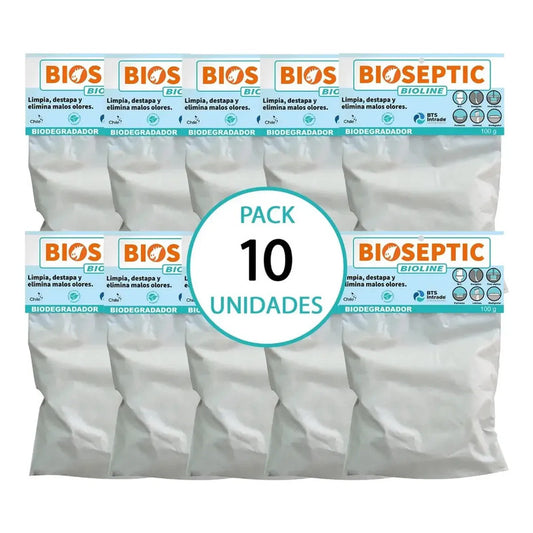 Bioseptic 100 Gr Pack 10 Und -bacterias Fosas Septicas