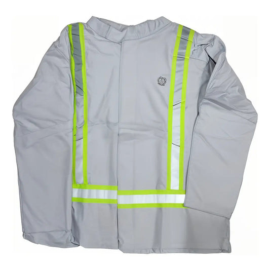 Chaqueta  Para  Soldador De Cuero Kp C/reflectante Gris Xl