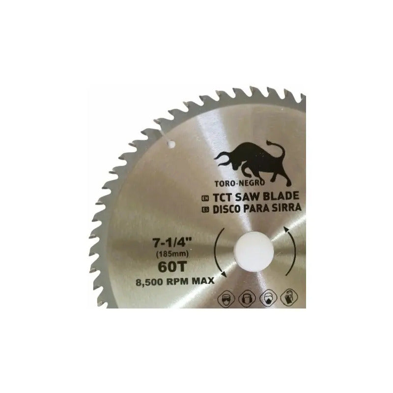 Disco De Corte Sierra Circular Para Madera 60 Dientes 7 1/4 Color Plateado