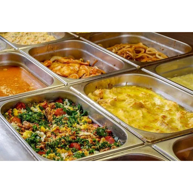 Bandeja Contenedor Gastronomico Acero Inox 1/4 X 10 Cm